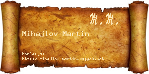 Mihajlov Martin névjegykártya